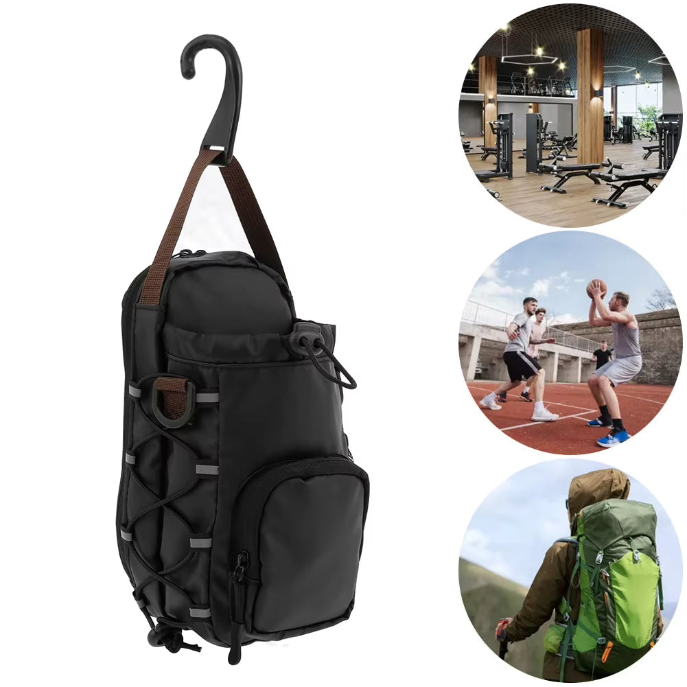 Magnetic Gym Sling Bag with Bottle Holder Gym Crossbody Bag Gym Bottle Carrier Bag for Men Women Gym Accessories Organizer