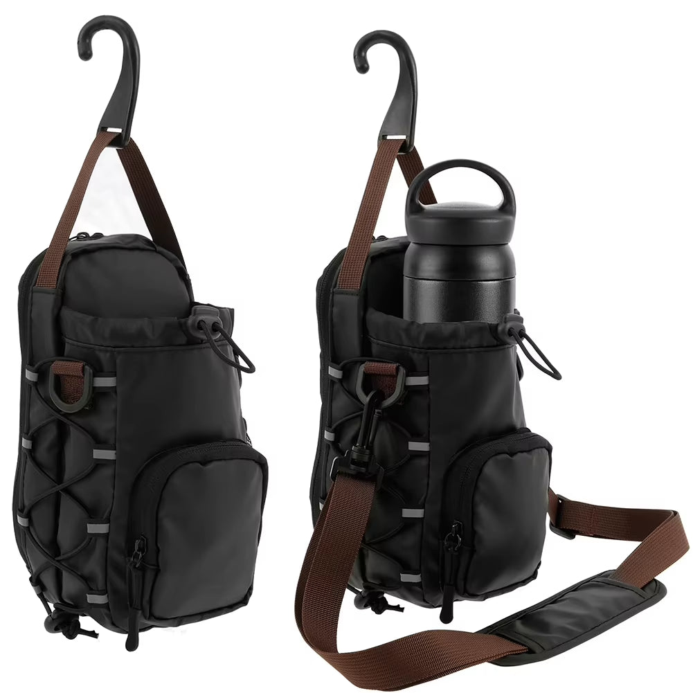 Magnetic Gym Sling Bag with Bottle Holder Gym Crossbody Bag Gym Bottle Carrier Bag for Men Women Gym Accessories Organizer