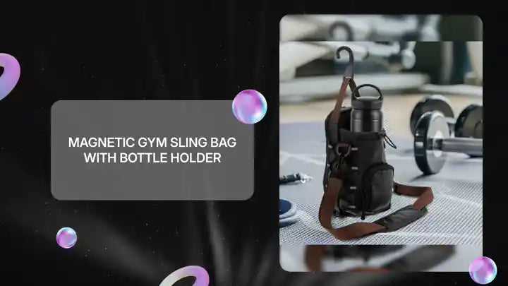 Magnetic Gym Sling Bag with Bottle Holder by@Outfy